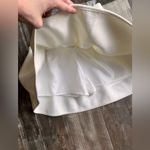 Y2K BRATZ style Winter Cloud Season Paris white cream black bow puffy mini skirt - Picture 4 of 10